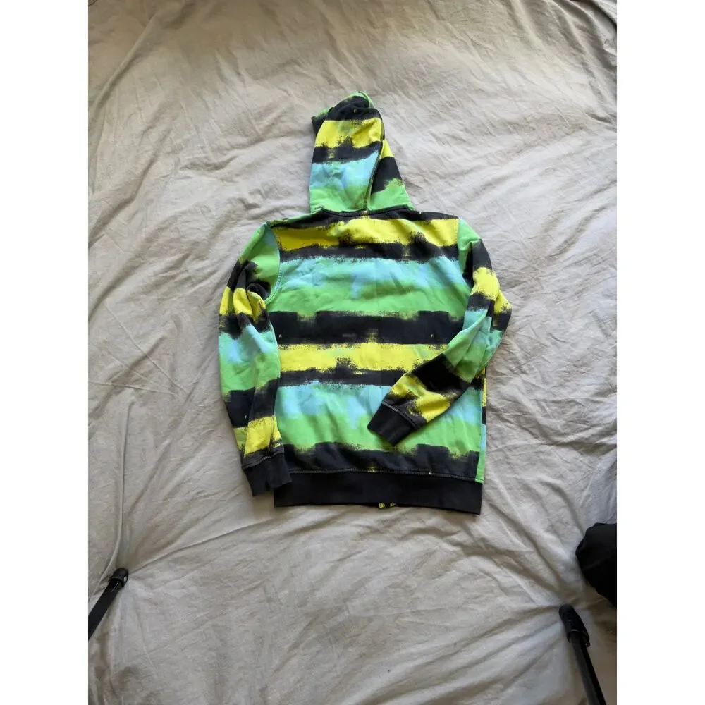 H&M Boys Green, Black, and Yellow Zip Hoodie Size S‎